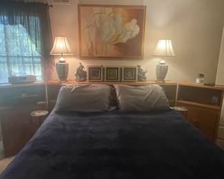 mcm bedroom set / abstract oil painting & sculptures
