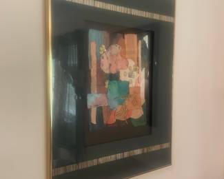 signed modern collage art