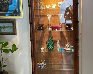 faux bamboo display cabinet