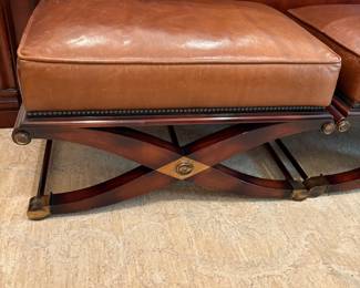 Leather & wood ottoman $190 each