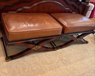Leather & wood ottoman $190 each