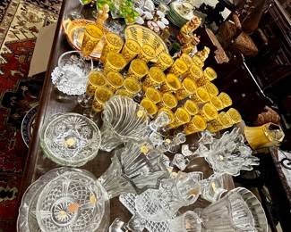 More crystal some signed,  china sets and more
