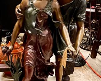 Beautiful bronze statue with marble base
