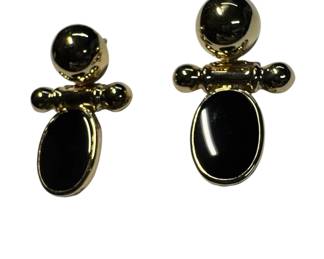 Onyx & 14kt gold earrings