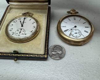 2 antique gold plated pocketwatches - not working