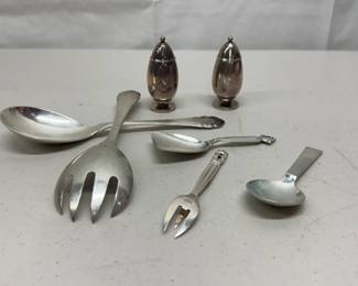 Georg Jensen Sterling Silver Lot Cactus Salt 629b And Pepper Shakers 275 Grams