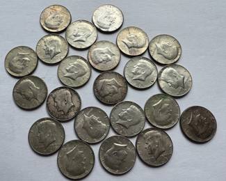 22 Kennedy 40% Silver Half-dollars 1966-1969