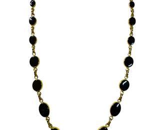 Black Onyx & 14kt gold necklace