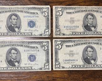 5 Blue Seal $5 silver certificates