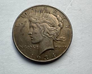 1934 US Silver Peace Dollar