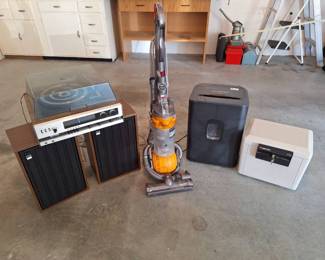 Dyson DC25, Shredder, Sentry Fire Box, Stereo and Speakers
