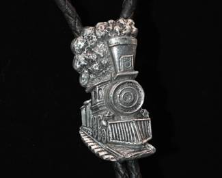 J Ritter steam train bolo tie