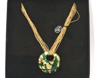 Murano Glass Pendant Necklace with box
