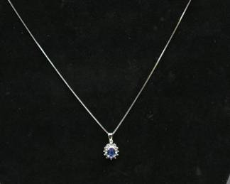 Tanzanite and white topaz necklace 925 SS