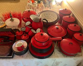 “Japan” red enamel ware