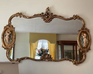 French Italian Rococo Louis XV gold wall mirror 72x43