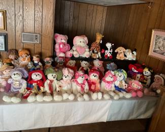 large collection of stuffed animals