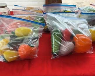 Large glass fruit and vegetables 