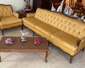 Matching vintage couch and chair- couch 84x29 chair-28x30 