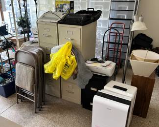 File cabinets, folding chairs & office equipment