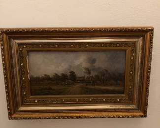 August Lohr oil on board European landscape painting circa 1880’s.
