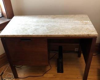 1970’s marble and wood small desk