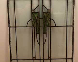 Prairie style stained glass window