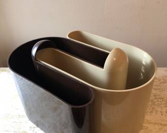 1970’s Italian plastic magazine racks by Roldolfo Bonetto