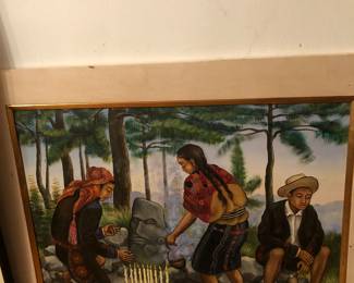Vintage signed Juan Sisay oil on canvas painting