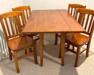 Wooden Drop Leaf Table And Chairs