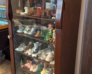 VINTAGE BOOK CASES & GLASSWARE