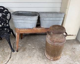 WASH TUBS & MILK CAN