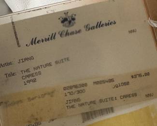 Jiang, Serigraph, numbered , Signed, $1500 ‘Nature suite: Caress’
