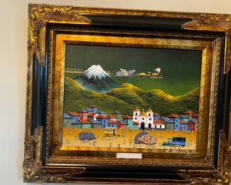 Original Painting Amazon village in Ecuador by Ernesto Gualle | $2000