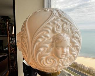 Italian Neoclassical Cobalt Blue Relief Lamp — Paul’s Italy, Classical Figures, Gilt Highlights, Mid-Century Ceramic Table Lamp $500