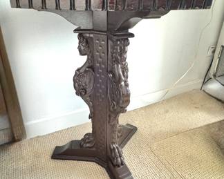 Victorian Carved Wood Accent Table with Female Figure Pedestal Base | $550 each