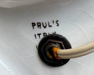 Italian Neoclassical Cobalt Blue Relief Lamp — Paul’s Italy, Classical Figures, Gilt Highlights, Mid-Century Ceramic Table Lamp $500