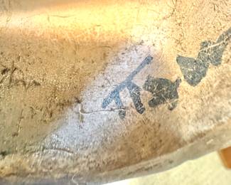 Maker’s Mark on Vintage Owl Ceramic Figurine – Artist Signature Detail