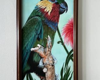 O.E. Wilde Oil on canvas ‘Parrot’ | $600