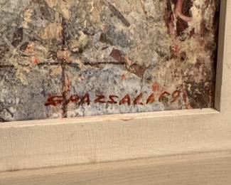 Luciano Spazzali ‘69 Original Painting Acrylic on board $2500