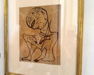 Jamali, Sumi Ink on Cork, 2001, ‘Hektor’ signed , certificate $3000