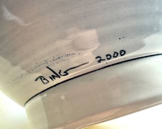 Bing Studio Pottery Face Vessel (2000) — Handcrafted Ceramic Sculpture, Signed Art Pottery (As Is) $250