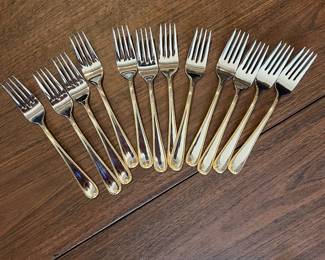L50 - $185. Gorham Golden Ribbon Edge Stainless Flatware. Almost complete service for 12. Gently used. 