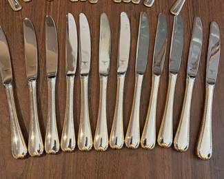 L50 - $185. Gorham Golden Ribbon Edge Stainless Flatware. Almost complete service for 12. Gently used. 