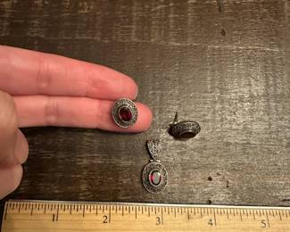 M7 - $35. 3 Piece "JGD" Janice Girardi Sterling Earrings and Necklace Charm. 