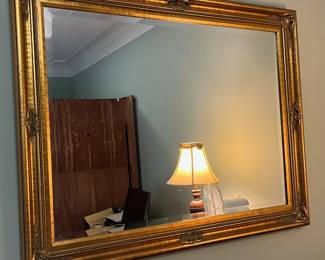 K31 - $75. Silverwood Products Gold Framed Mirror. Measures 47.5" x 37.25". 