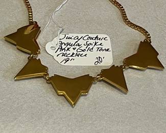 K21 - $20. Juicy Couture Angula Spike Pink and Gold Tone Necklace. Measures 19"