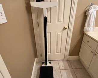 G2 - $40. Vintage DemeTech Doctor's Scale. Max Weight 440lb/200kg. Measures 17" x 22" x 58.5" tall. 