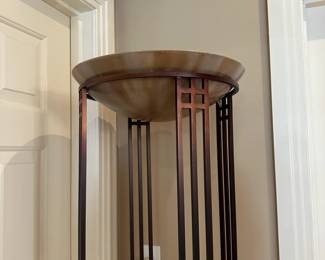 L51 - $75. Floor Lamp. 16" across x 72" tall. 