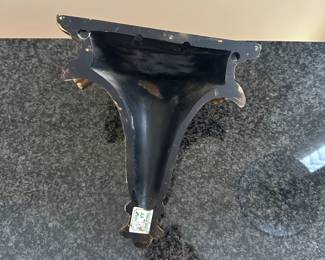 L8 - $20. Pair of Gold Plaster Wall Sconce Display / Shelves. Measures 7.75" x 3.5" x 9" tall. 